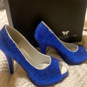 Marc Defang custom heels beautiful jewel detailing.